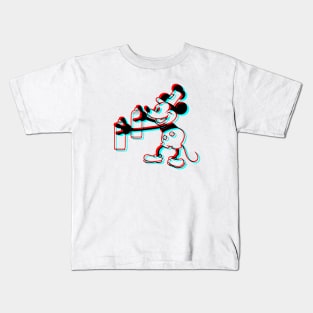 Steamboat Willie - 3D glasses style retro Kids T-Shirt